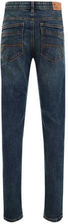 WE Fashion Blue Ridge tapered fit jeans met slijtage blue denim Blauw Jongens Stretchdenim 104 - Foto 1