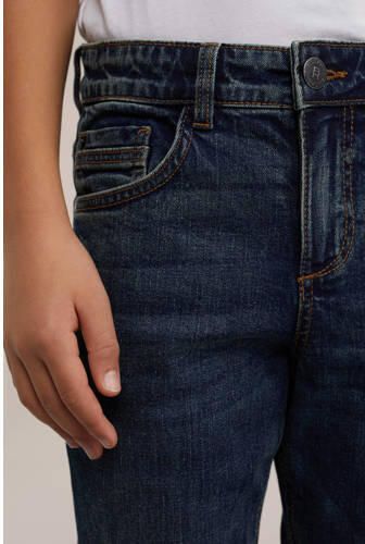 WE Fashion Blue Ridge tapered fit jeans met slijtage blue denim Blauw Jongens Stretchdenim 104 - Foto 2