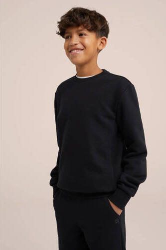 WE Fashion Blue Ridge unisex sweater Black Uni Zwart Effen 110 116 - Foto 3