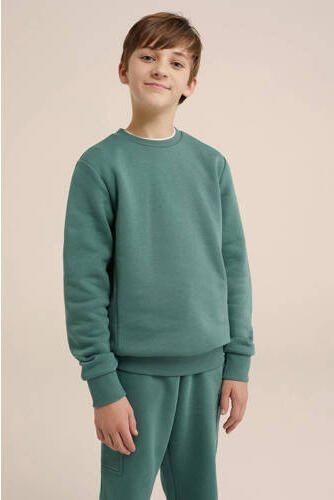 WE Fashion Blue Ridge unisex sweater Topaz Groen Effen 110 116 - Foto 2
