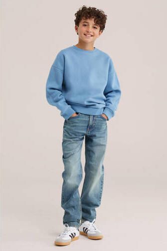 WE Fashion Blue Ridge waist regular fit jeans medium blue denim Blauw Effen - Foto 4