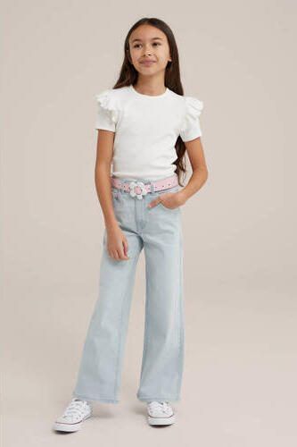 WE Fashion Blue Ridge wide leg jeans bleached denim Blauw Effen 128 - Foto 3
