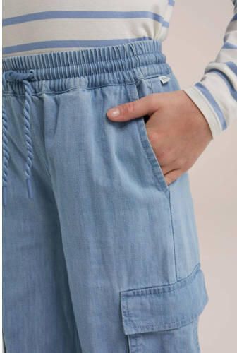 WE Fashion Blue Ridge wide leg jeans blue denim Broek Blauw Meisjes Katoen 104