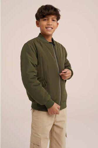 WE Fashion bomberjack zomer van gerecycled polyester kakigroen Jas Effen 98 104 - Foto 2