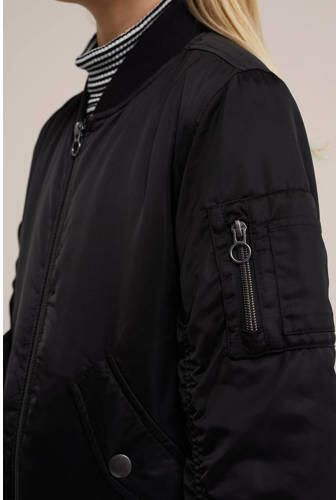 WE Fashion bomberjack zomer van gerecycled polyester zwart Jas Effen 92 - Foto 2