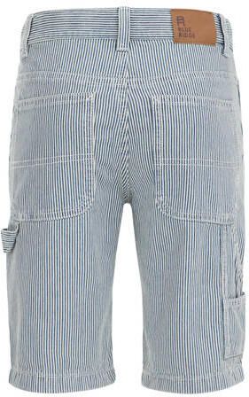 WE Fashion carpenter short met streep donkerblauw wit Korte broek Jongens Katoen 128