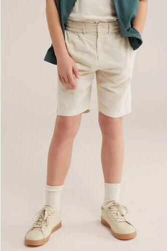 WE Fashion casual short beige Korte broek Jongens Katoen Effen