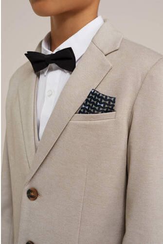 WE Fashion colbert beige Jongens Polyester Smokingkraag Effen 122 128