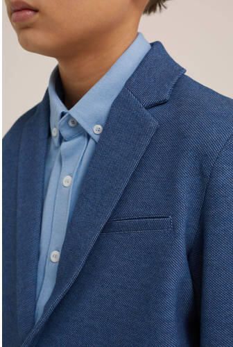 WE Fashion colbert blauw Jongens Polyester Smokingkraag Effen 110 116 - Foto 2