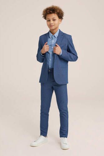 WE Fashion colbert blauw Jongens Polyester Smokingkraag Effen 110 116 - Foto 3