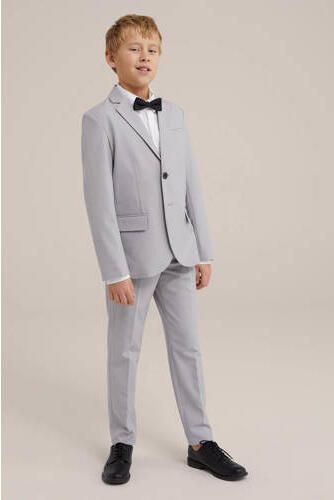 WE Fashion colbert lichtgrijs Jongens Polyester Reverskraag Effen 110 116 - Foto 2