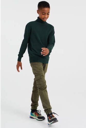 WE Fashion coltrui donkergroen Effen 134 140 | Trui van - Foto 4