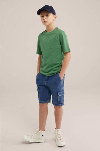 WE Fashion denim short medium blue denim Korte broek Blauw Effen 104 - Foto 3