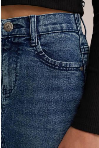 WE Fashion denim; spijkerrok medium blue denim Blauw Meisjes Stretchdenim 110 116