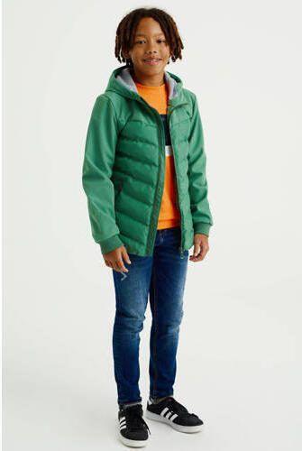 WE Fashion dun gewatteerde zomerjas ivy green Groen Jongens Polyester Capuchon 110 116 - Foto 2