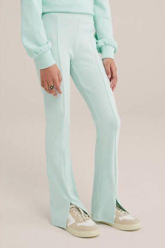 WE Fashion flared broek mintgroen Meisjes Stretchkatoen Effen 104 - Foto 2