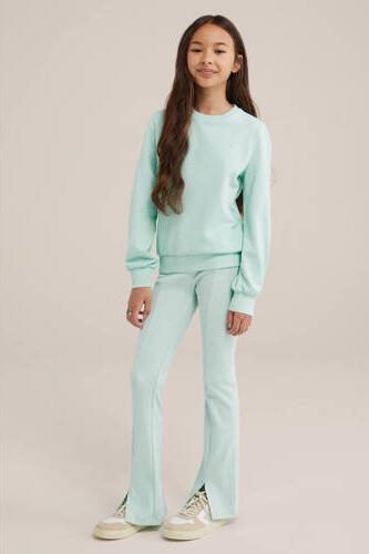WE Fashion flared broek mintgroen Meisjes Stretchkatoen Effen 104 - Foto 3