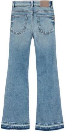WE Fashion flared jeans used denim Blauw Meisjes Stretchkatoen Effen 128