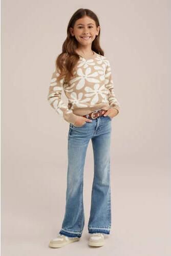 WE Fashion flared jeans used denim Blauw Meisjes Stretchkatoen Effen 158 - Foto 2