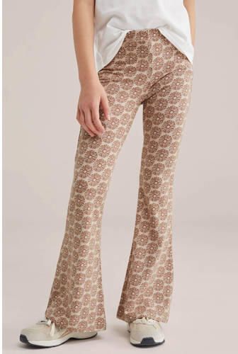 WE Fashion flared legging Beige Meisjes Viscose All over print