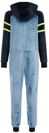 WE Fashion fleece onesie donkerblauw lichtblauw Meerkleurig 110 116 - Foto 2