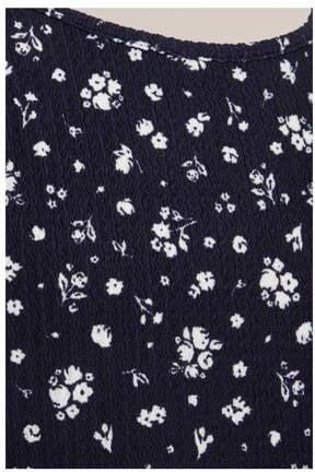 WE Fashion gebloemde halter jurk donkerblauw wit Bloemen 158 164 - Foto 2