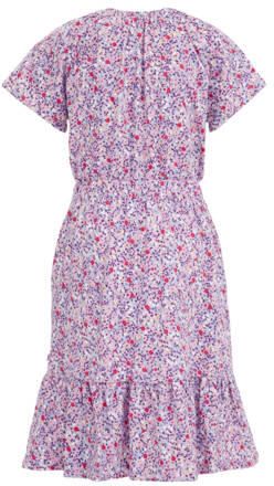 WE Fashion gebloemde jurk multicolor Meisjes Katoen Ronde hals Bloemen 110 116