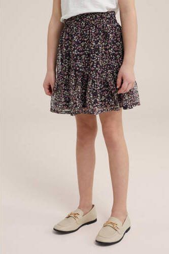 WE Fashion gebloemde rok multicolor Meisjes Polyester Bloemen 110 116