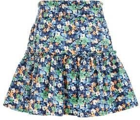 WE Fashion gebloemde skort donkerblauw oranje wit Rok Meisjes Polyester 110 116 - Foto 3