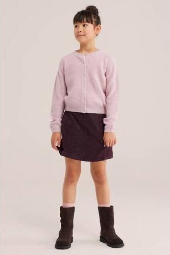 WE Fashion gebreid vest met wol lichtroze Meisjes Polyester Ronde hals - Foto 3