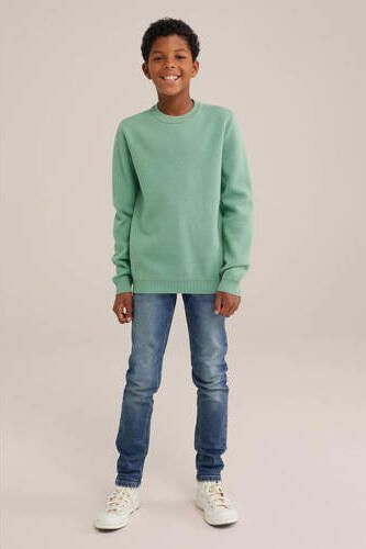 WE Fashion gebreide trui Groen Jongens Katoen Ronde hals Effen 170 176 - Foto 3