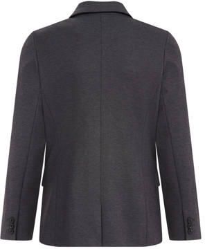 WE Fashion gemêleerd colbert antraciet Grijs Jongens Polyester Smokingkraag 110 116