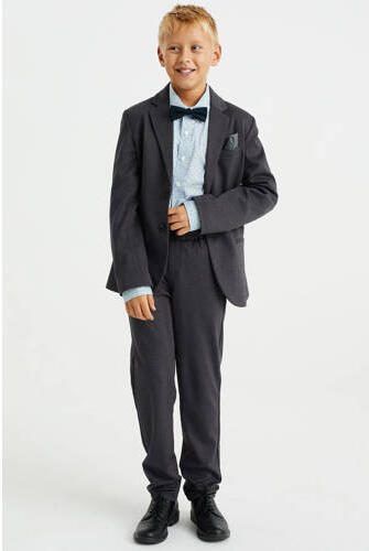 WE Fashion gemêleerd colbert antraciet Grijs Jongens Polyester Smokingkraag 110 116 - Foto 3