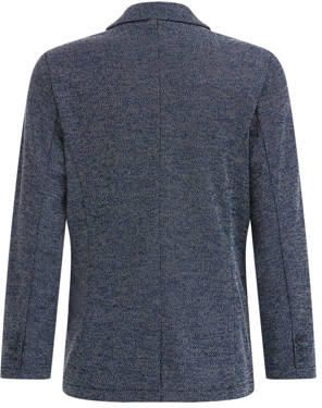 WE Fashion gemêleerd colbert donkerblauw melange Jongens Sweat Reverskraag 122 128 - Foto 4