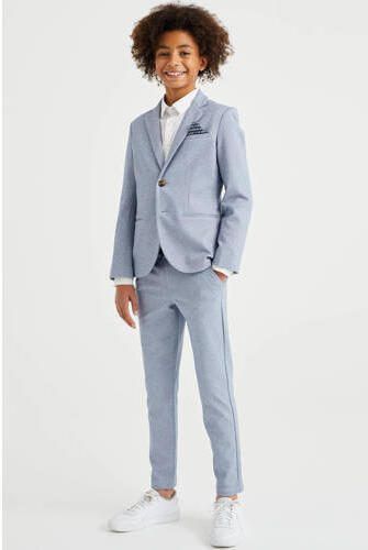 WE Fashion gemêleerd colbert grijsblauw Jongens Polyester Smokingkraag 170 176 - Foto 3