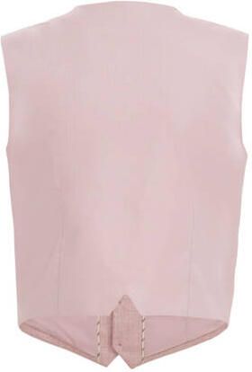 WE Fashion gemêleerd gilet lichtroze Jongens Polyester V-hals Melée 110 116
