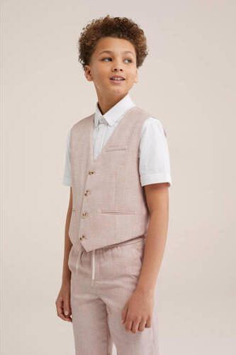 WE Fashion gemêleerd gilet lichtroze Jongens Polyester V-hals Melée 110 116 - Foto 2