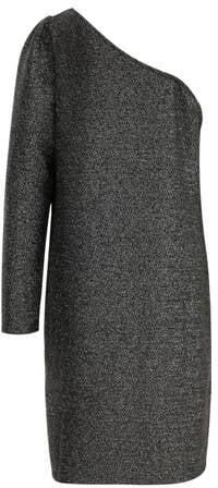 WE Fashion gemêleerde bodycon jurk zilver zwart Meisjes Viscose One shoulder 134 140