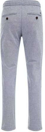WE Fashion gemêleerde tapered fit broek grijs Jongens Stretchkatoen Melée 110 - Foto 1