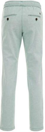WE Fashion gemêleerde tapered fit broek sagebrush green Groen Jongens Stretchkatoen 122 - Foto 3