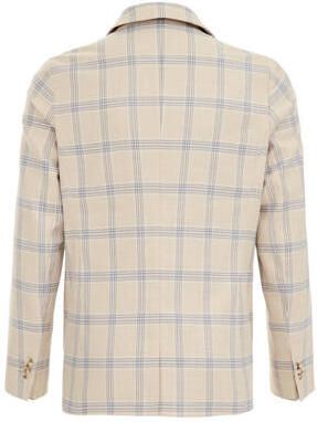 WE Fashion geruit colbert beige Jongens Polyester Smokingkraag Ruit 110 116