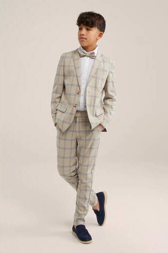 WE Fashion geruit colbert beige Jongens Polyester Smokingkraag Ruit 110 116 - Foto 3