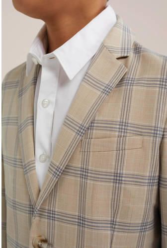 WE Fashion geruit colbert beige Jongens Polyester Smokingkraag Ruit 110 116 - Foto 2