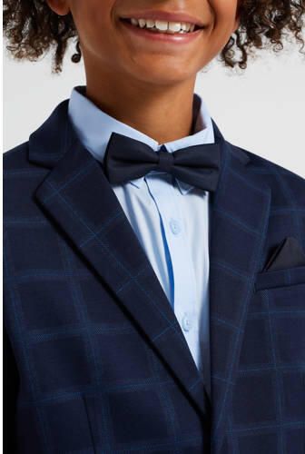 WE Fashion geruit colbert donkerblauw Jongens Polyester Smokingkraag Ruit 110 116 - Foto 3