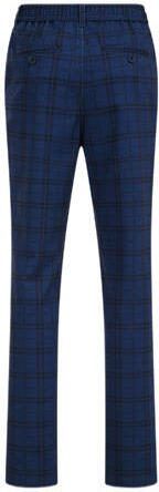 WE Fashion geruite slim fit broek donkerblauw Jongens Polyester Ruit 104 - Foto 1