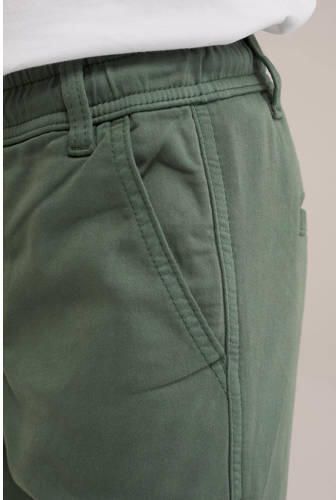 WE Fashion geruite slim fit cargobroek olijf groen Jongens Stretchkatoen 176 - Foto 2