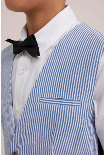 WE Fashion gestreept gilet blauw Jongens Katoen V-hals Streep 110 116 - Foto 2