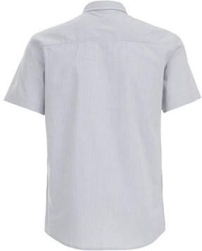 WE Fashion gestreept overhemd wit blauw grijs Jongens Stretchkatoen Klassieke kraag 122 128