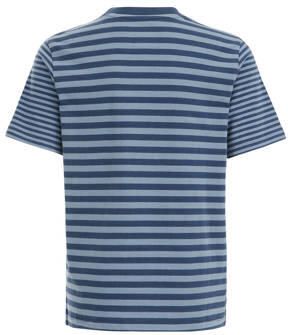 WE Fashion gestreept T-shirt blauw donkerblauw Jongens Katoen Ronde hals 110 116