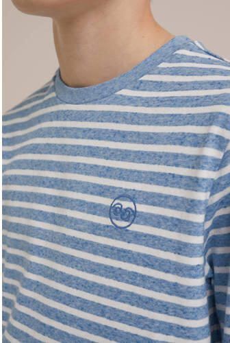 WE Fashion gestreept T-shirt morning blue Blauw Jongens Stretchkatoen Ronde hals 134 140 - Foto 2